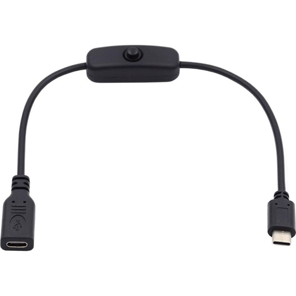 Cable de Extensión USB C con Interruptor CY 5V 3A 10x10 cm