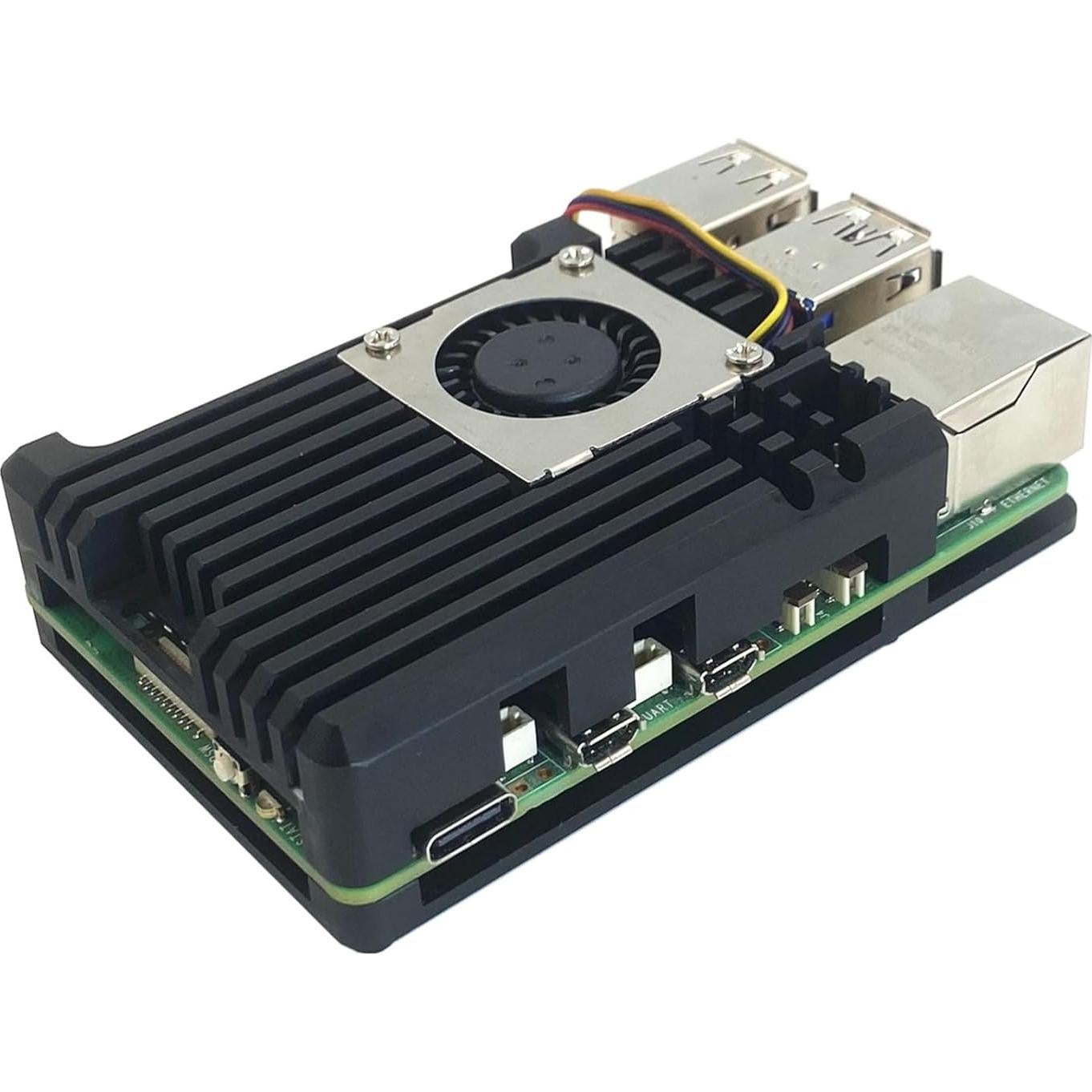 Caja de Aluminio para Raspberry Pi 5 con Ventilador de Enfriamiento