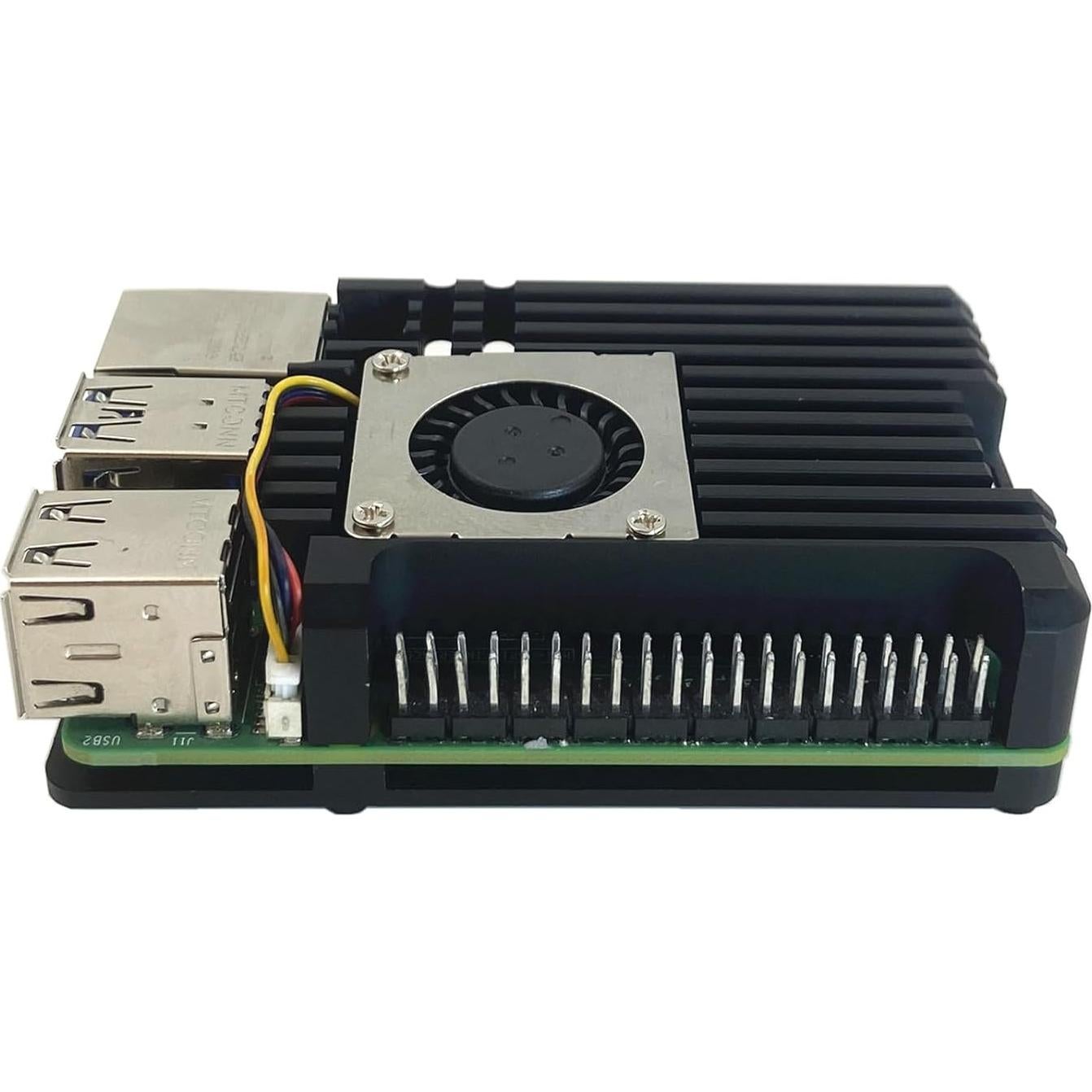 Caja de Aluminio para Raspberry Pi 5 con Ventilador de Enfriamiento