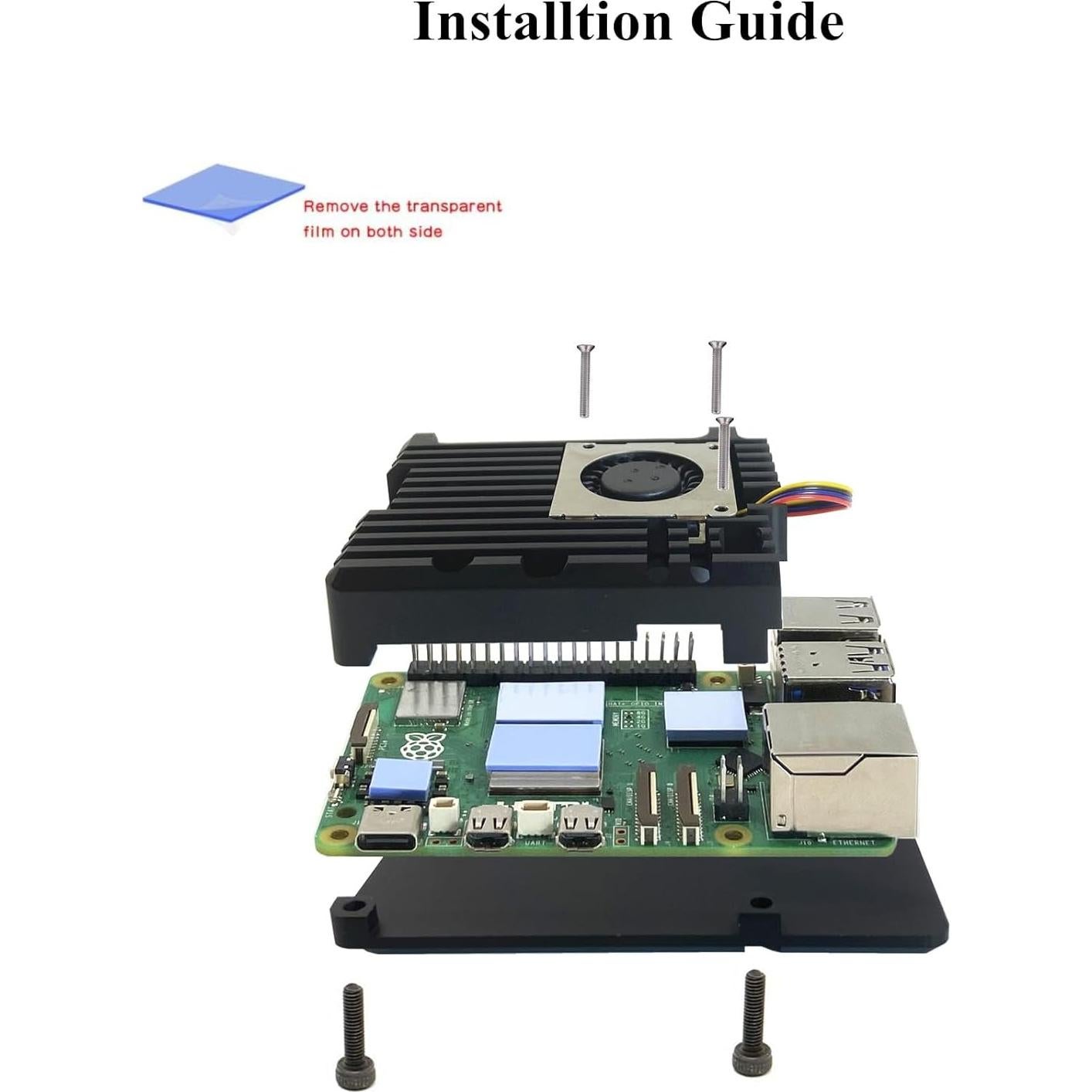 Caja de Aluminio para Raspberry Pi 5 con Ventilador de Enfriamiento