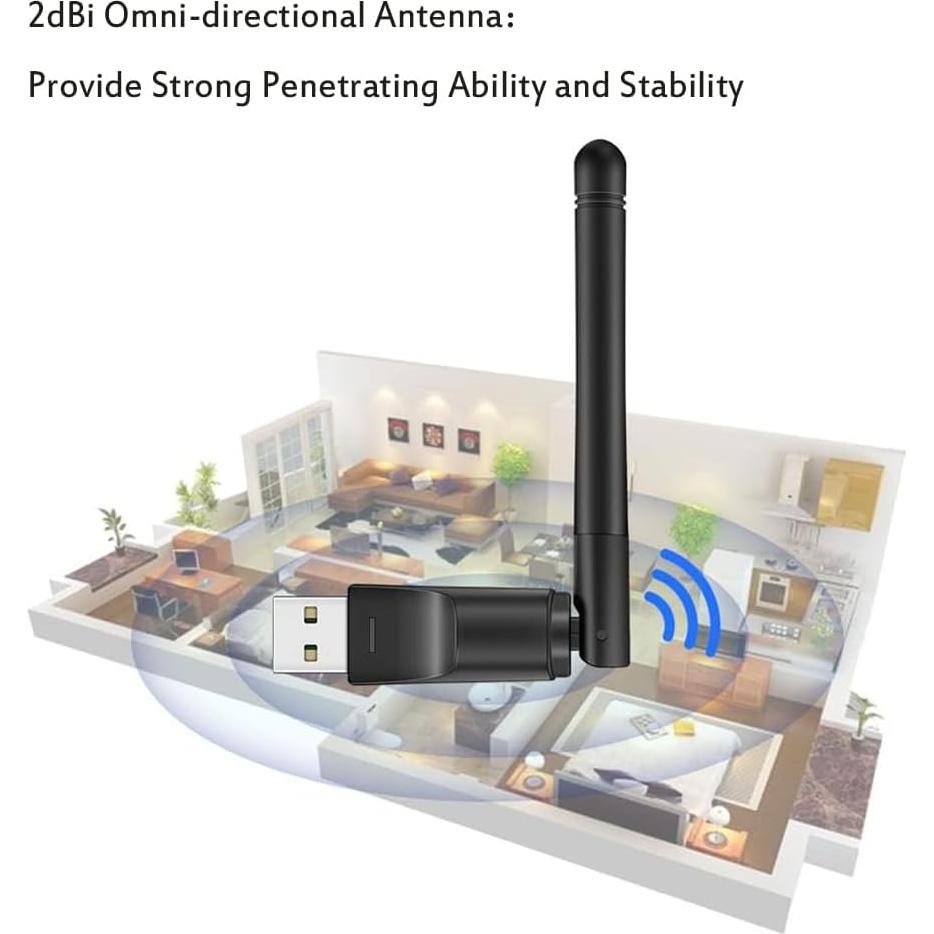 Adaptador WiFi USB LOTEKOO RT5370 150Mbps para Raspberry Pi y PC