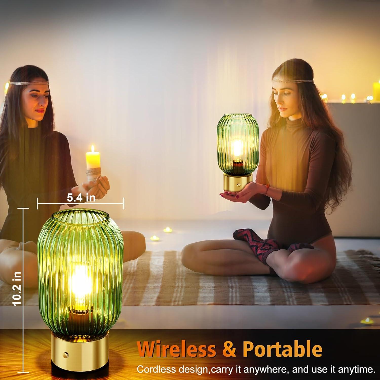 Lámpara de Mesa Recargable LEDIKON Vintage Dimmable 3 Niveles