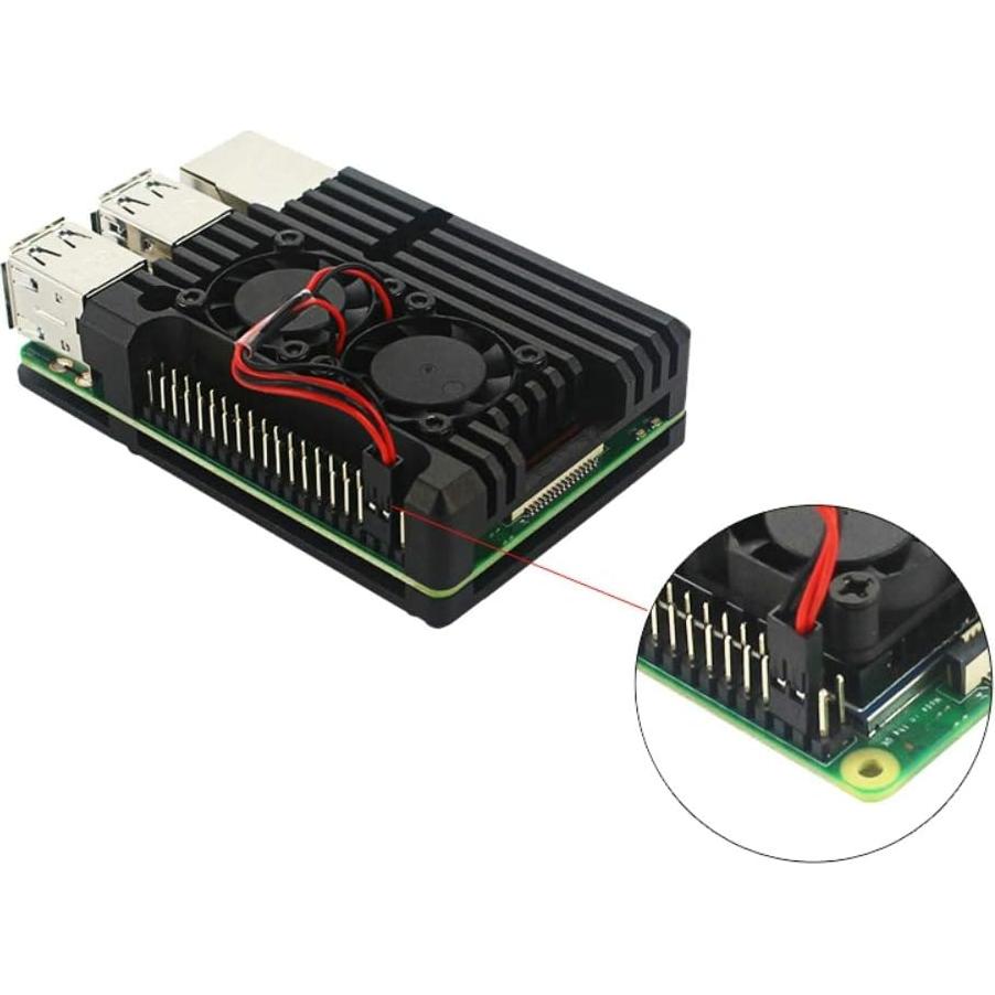Caja de Aluminio Unistorm para Raspberry Pi 4B con Ventilador Dual