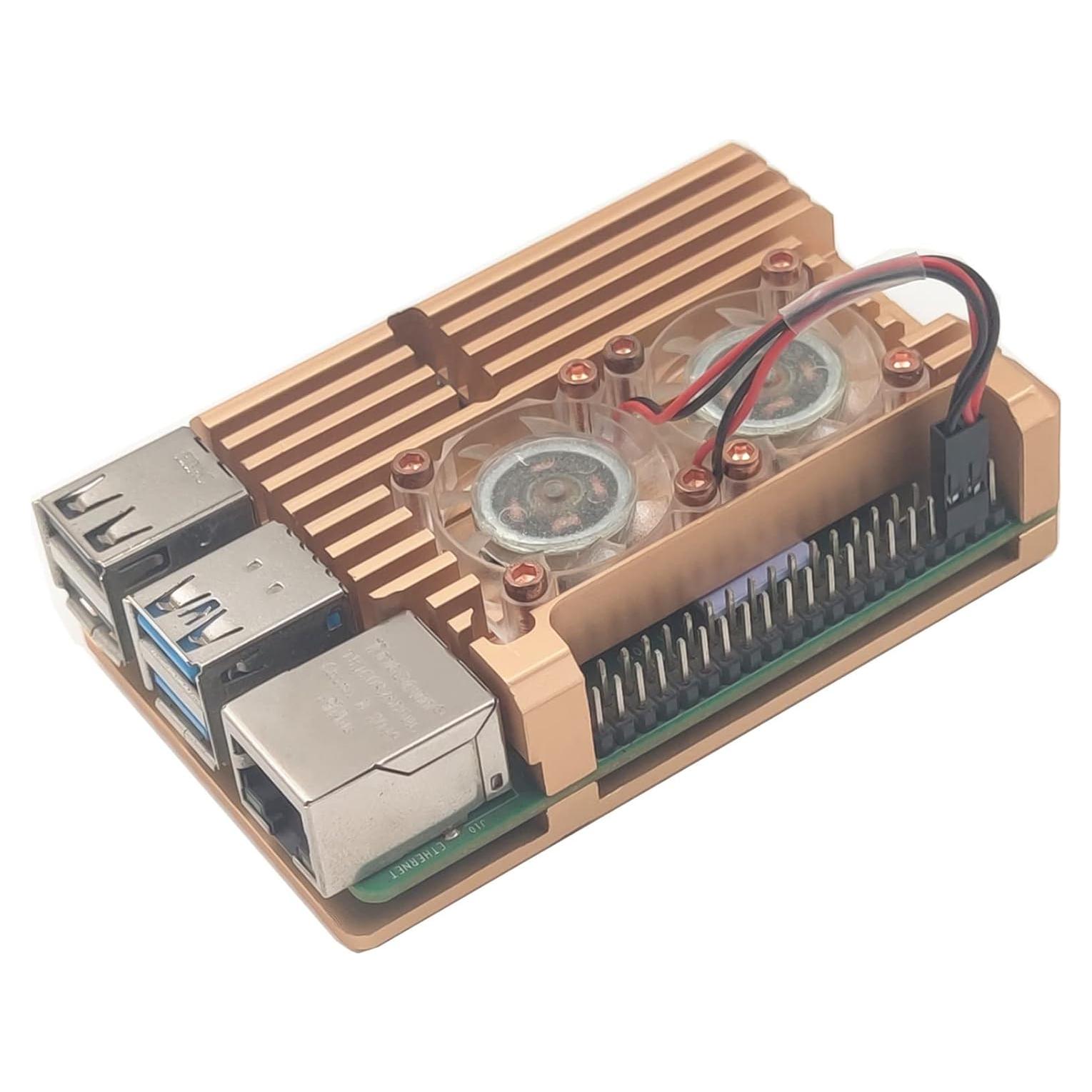 Caja de Aluminio para Raspberry Pi 4B con Doble Ventilador