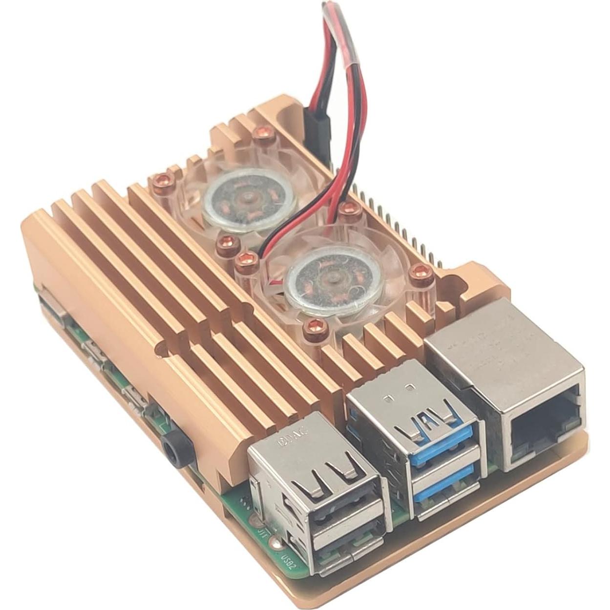 Caja de Aluminio para Raspberry Pi 4B con Doble Ventilador