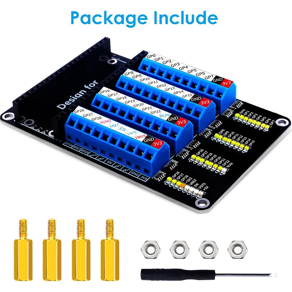 Placa de Expansión GeeekPi para Raspberry Pi Pico W - Terminal de Tornillo