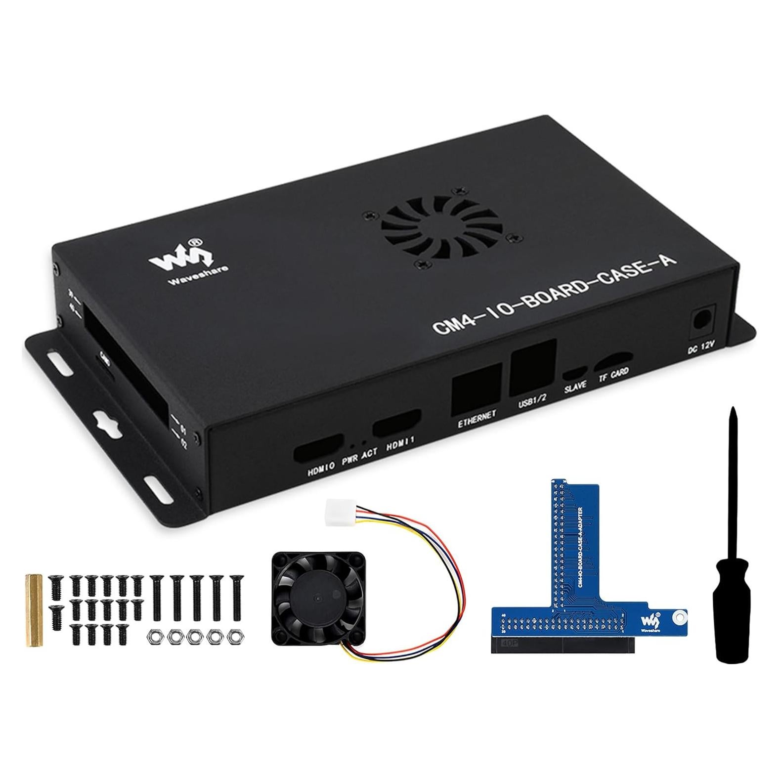 Caja de Metal con Ventilador para Raspberry Pi 4 - Waveshare