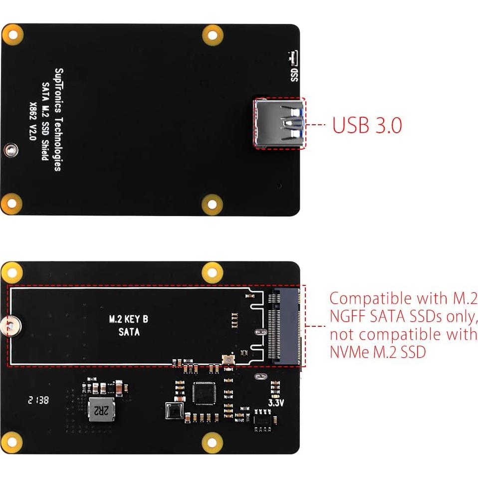 Placa de Expansión GeeekPi X862 V2.0 para Raspberry Pi 4B SSD M.2