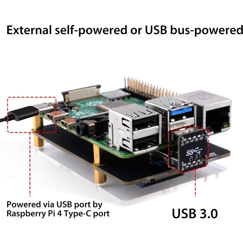 Placa de Expansión GeeekPi X862 V2.0 para Raspberry Pi 4B SSD M.2