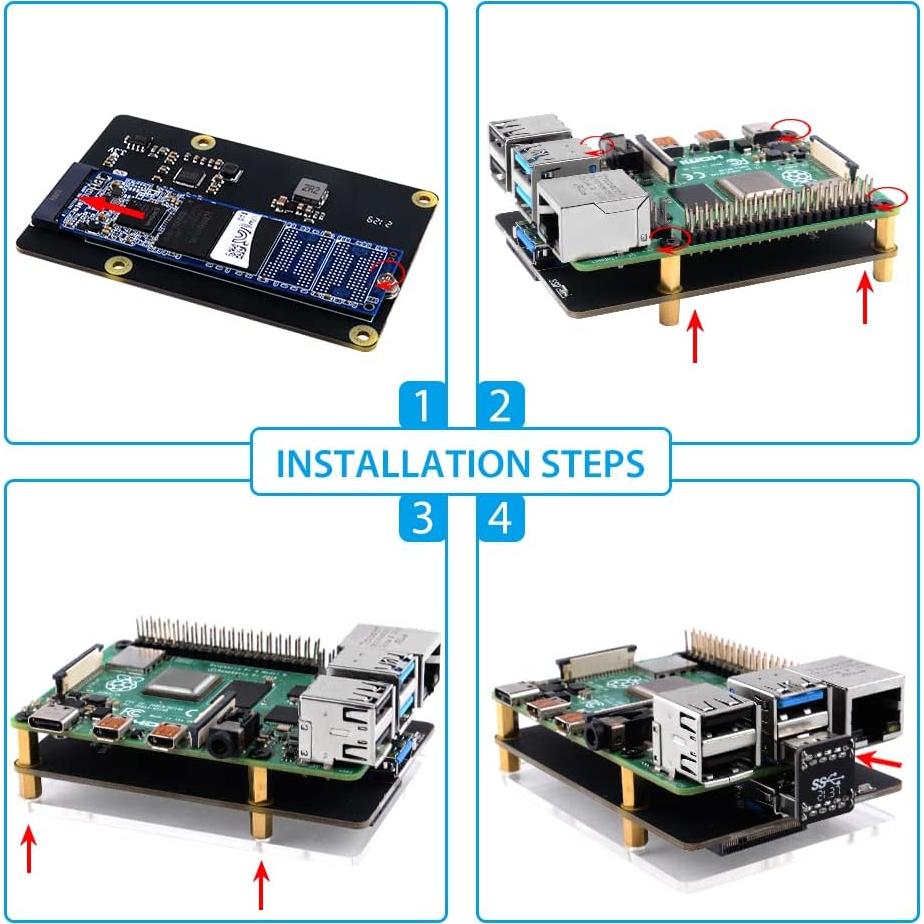 Placa de Expansión GeeekPi X862 V2.0 para Raspberry Pi 4B SSD M.2