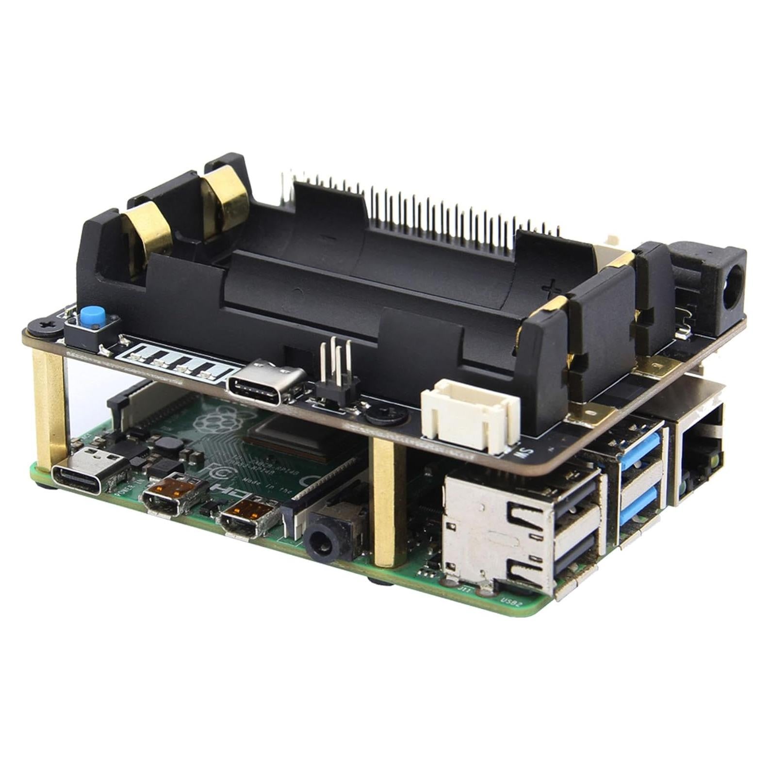 Geekworm UPS X728 para Raspberry Pi - 5.1V 6A, Gestión Energía