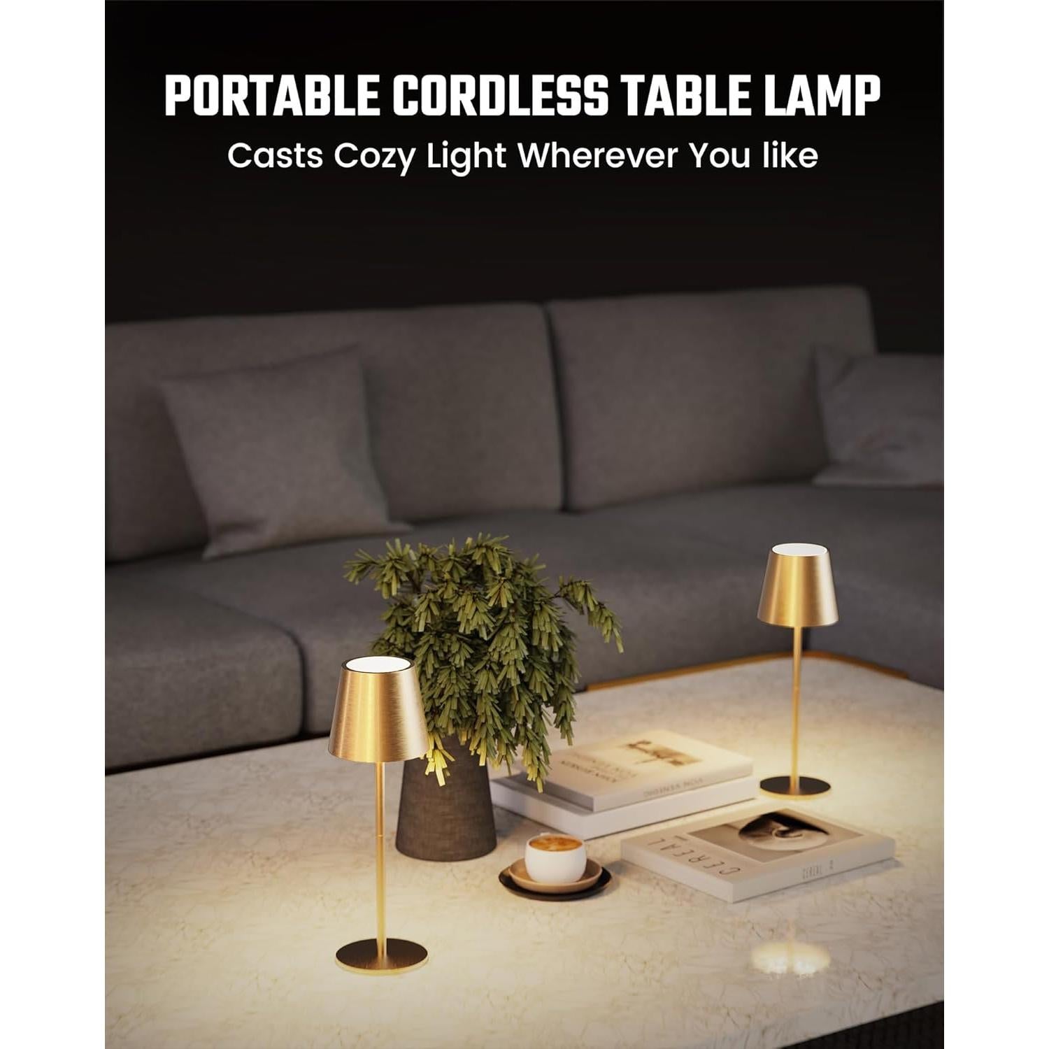 Lámparas de Mesa Inalámbricas JACKYLED 2 Paquete 3 Alturas