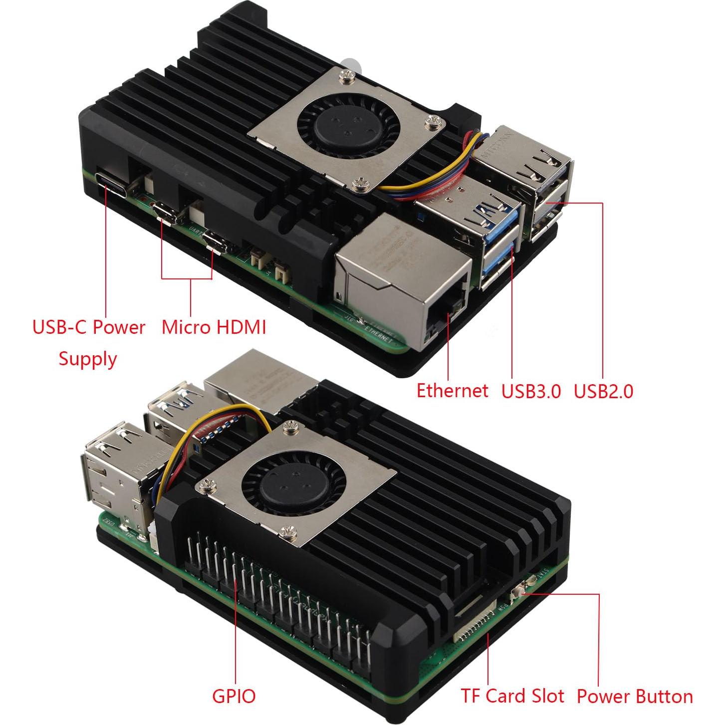Caja de Aluminio ZDE para Raspberry Pi 5 con Ventilador PWM