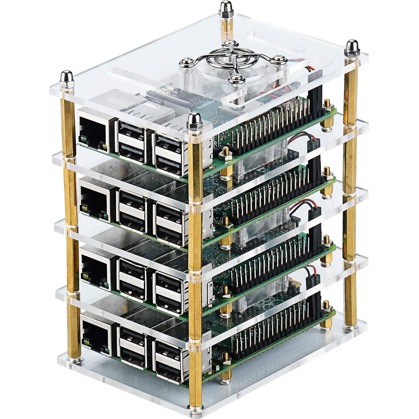 Caja Clúster GeeekPi para Raspberry Pi 4/3 con Ventiladores