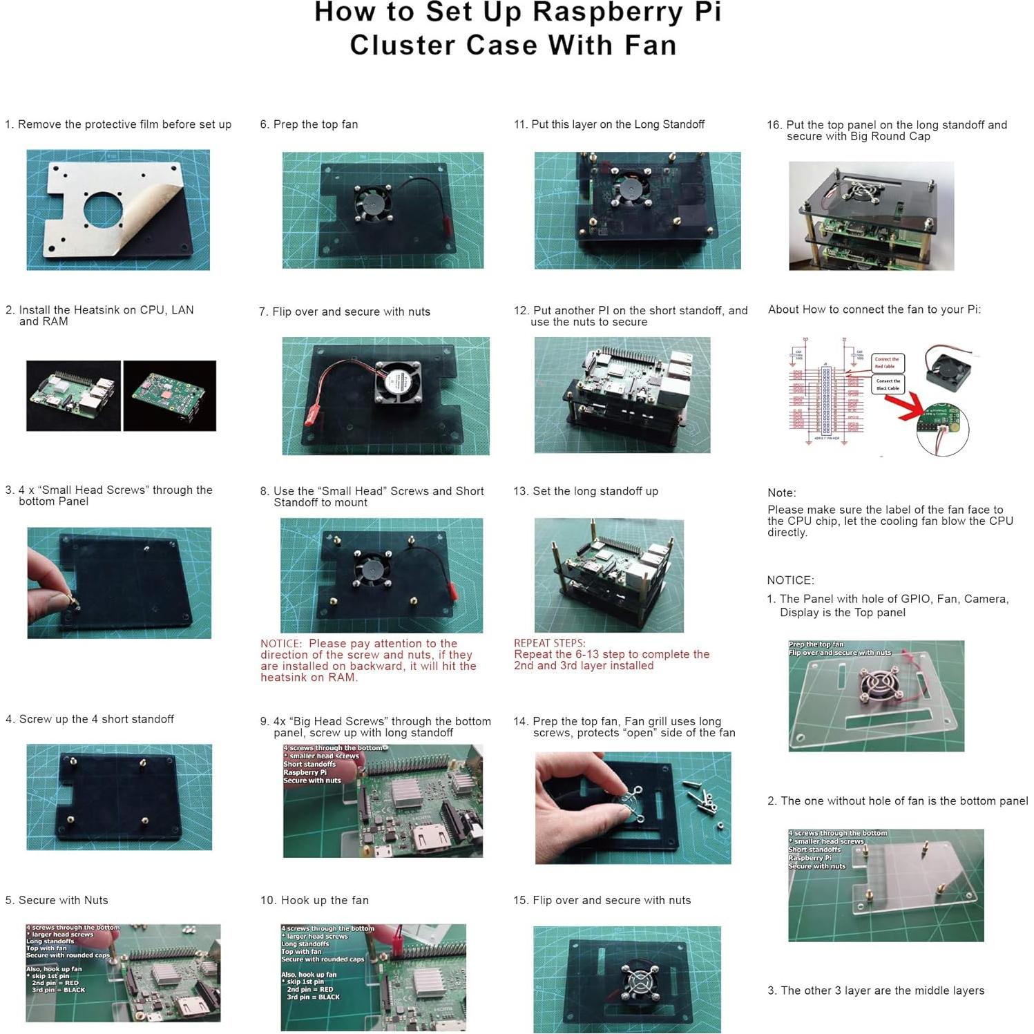 Caja Clúster GeeekPi para Raspberry Pi 4/3 con Ventiladores