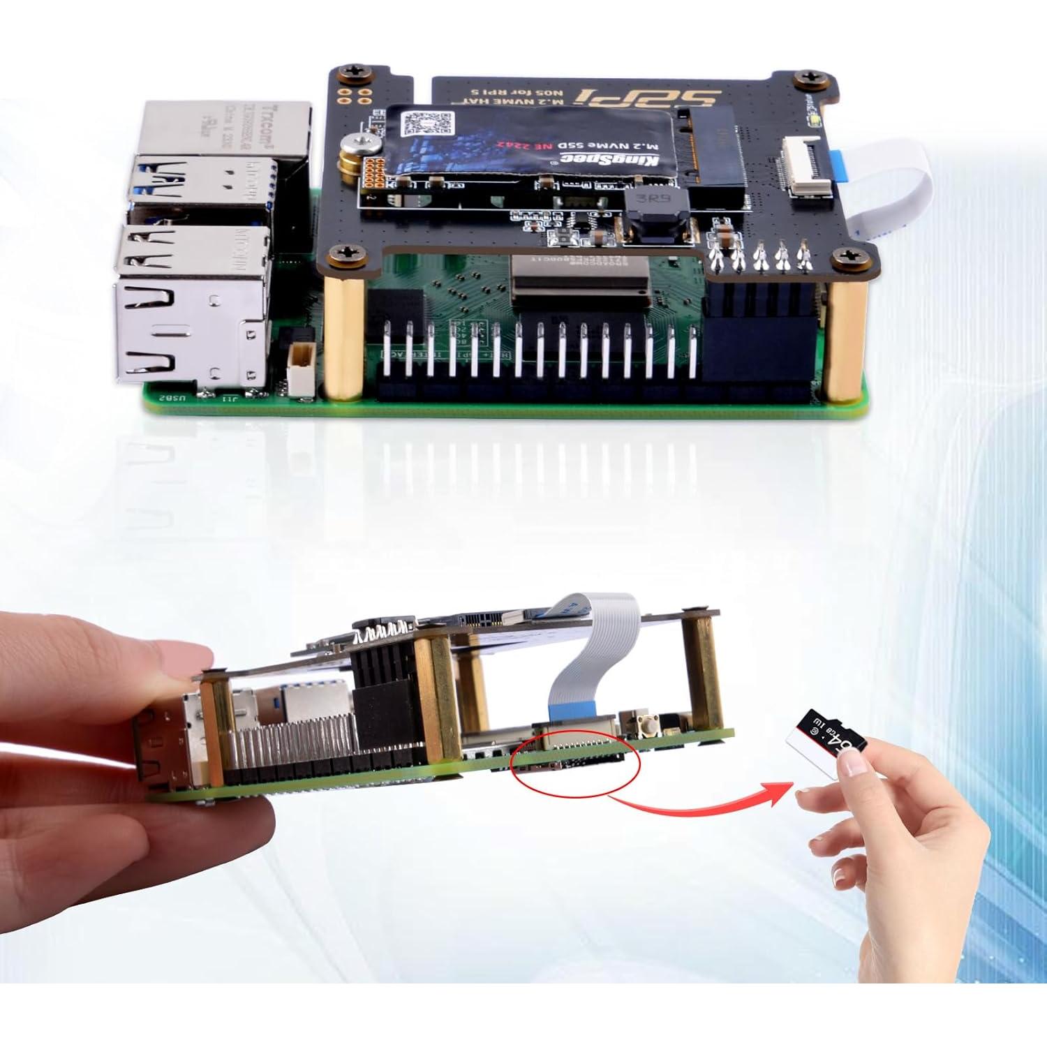 Adaptador M.2 NVMe a PCIe GeeekPi N05 para Raspberry Pi 5