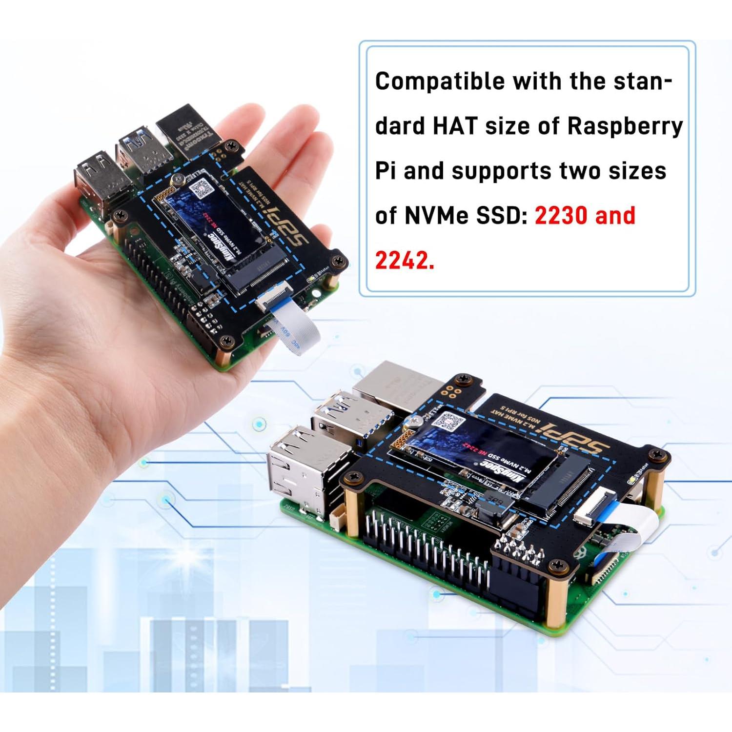 Adaptador M.2 NVMe a PCIe GeeekPi N05 para Raspberry Pi 5