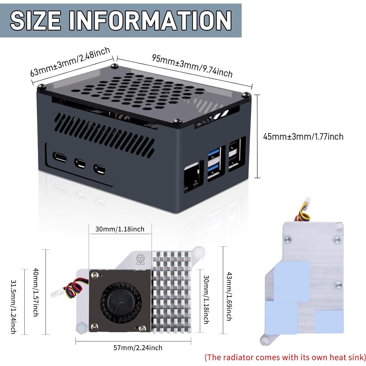 GeeekPi P33 M.2 NVMe M-Key PoE+ Hat con enfriador para Raspberry Pi 5