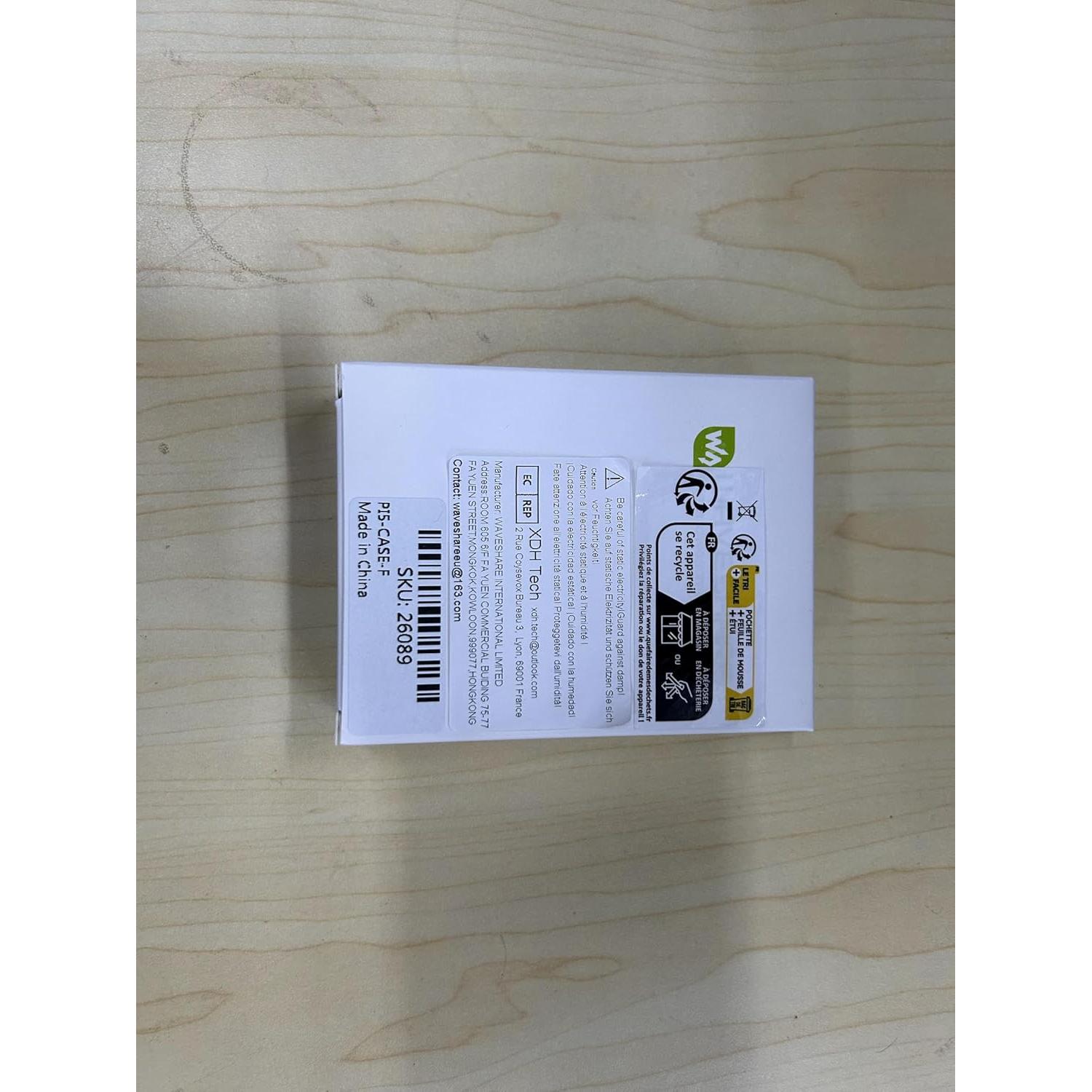 Caja Acrílica Clara Waveshare para Raspberry Pi 5 - Soporta Enfriador