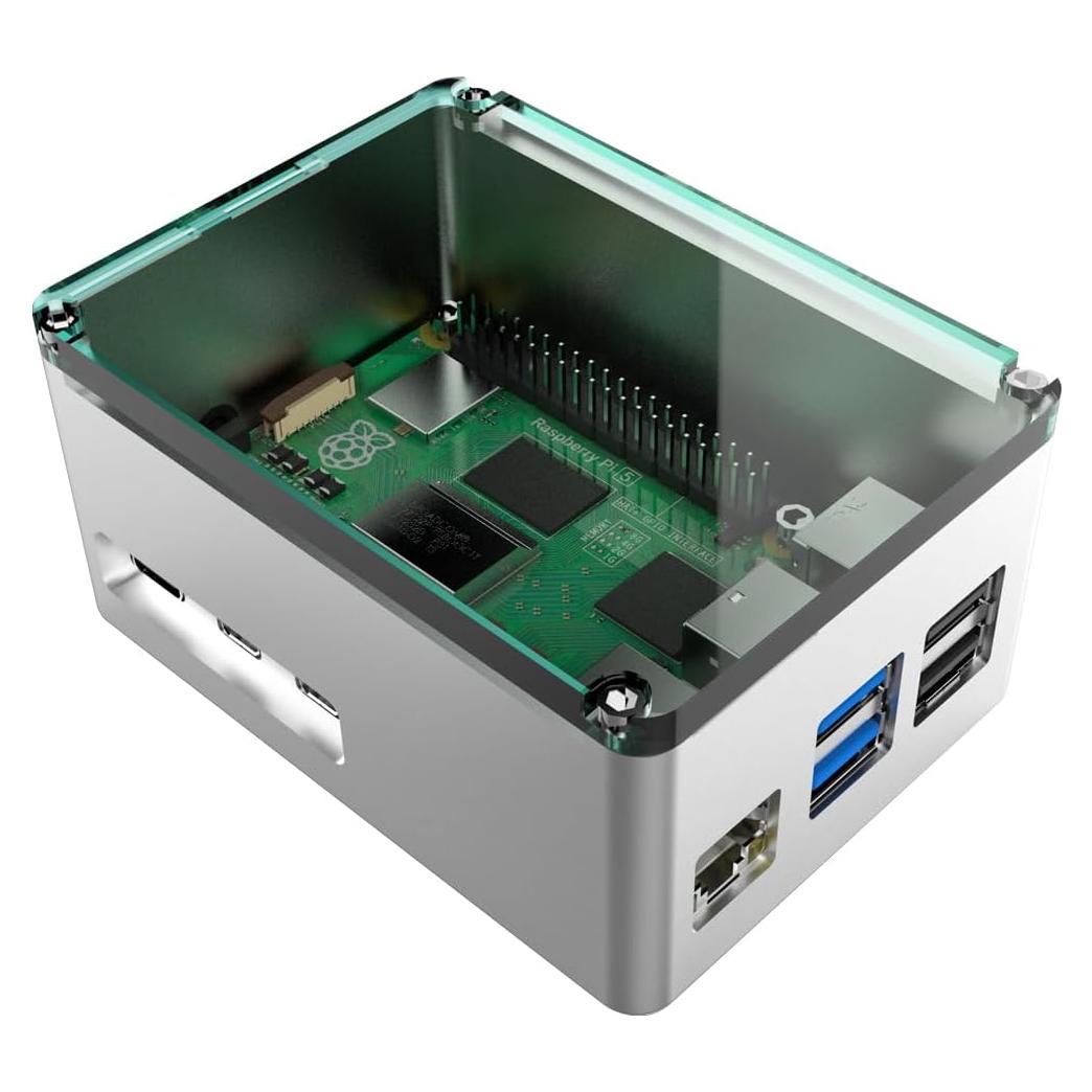 Caja de Aluminio Extra Alta Anidees para Raspberry Pi 5 - Plata