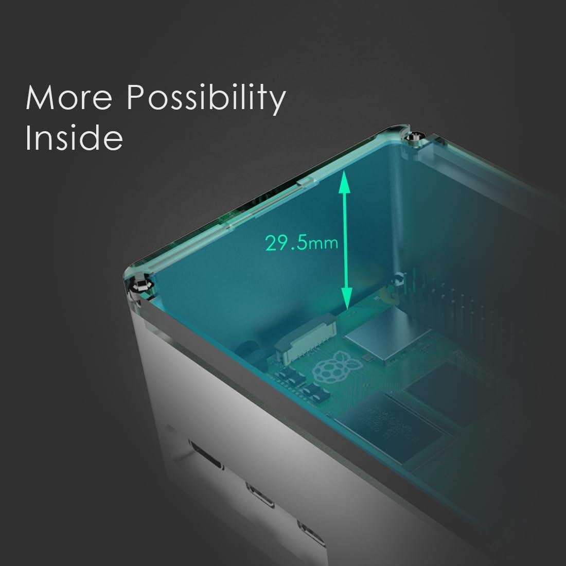 Caja de Aluminio Extra Alta Anidees para Raspberry Pi 5 - Plata