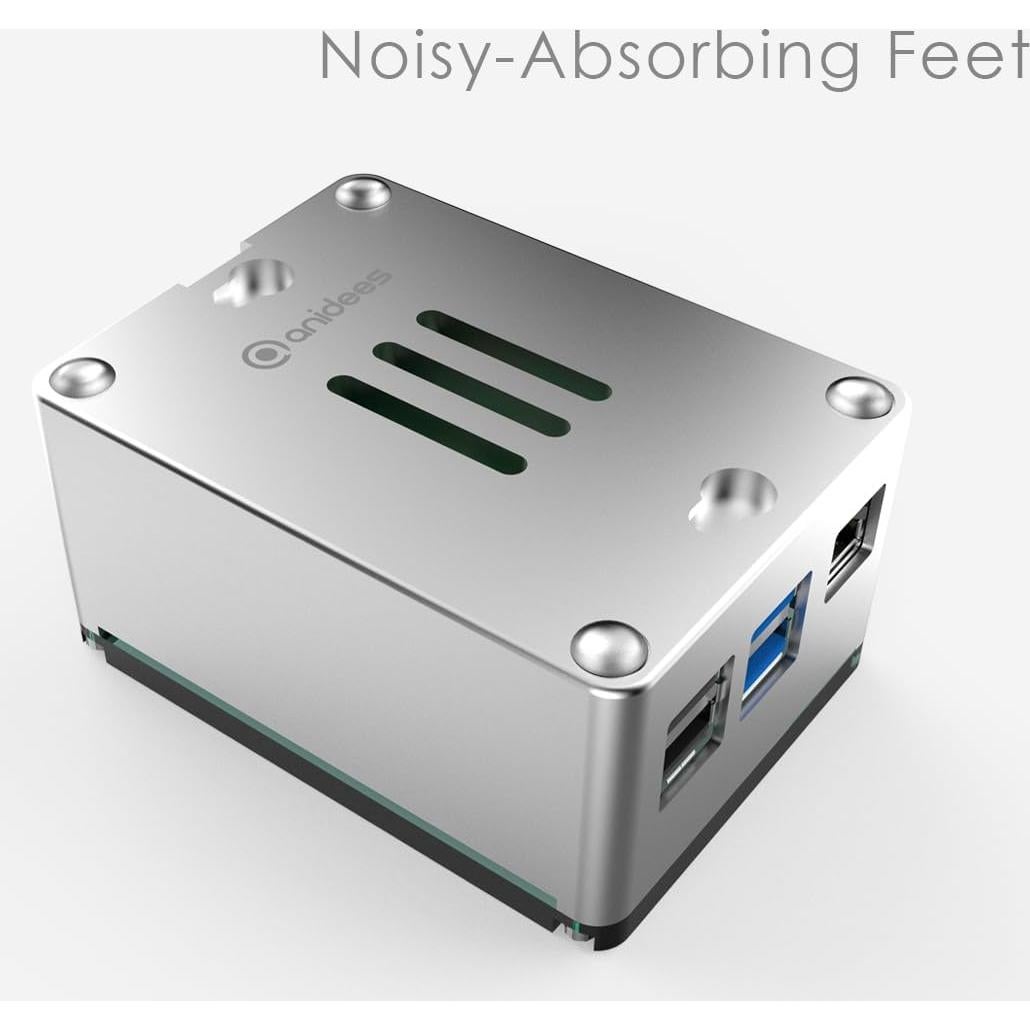 Caja de Aluminio Extra Alta Anidees para Raspberry Pi 5 - Plata