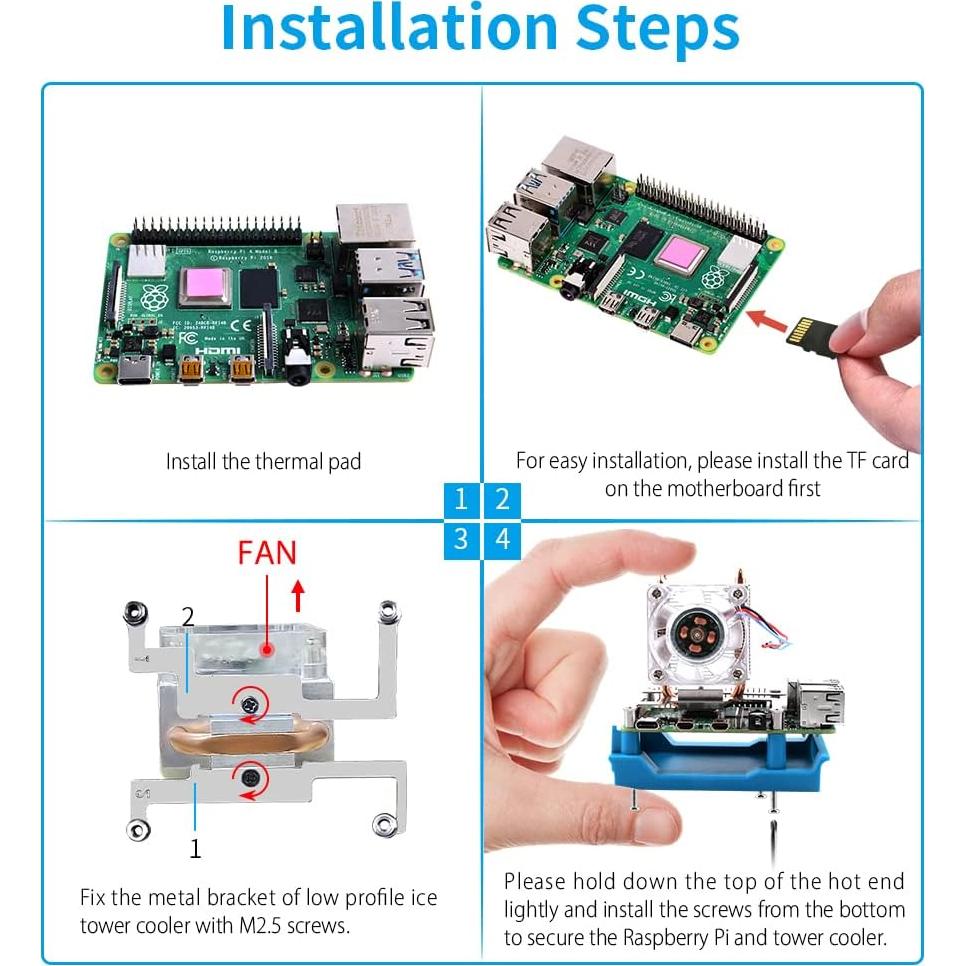 Kit Torre Mini GeeekPi con Fuente QC3.0 y Enfriador para Raspberry Pi 4
