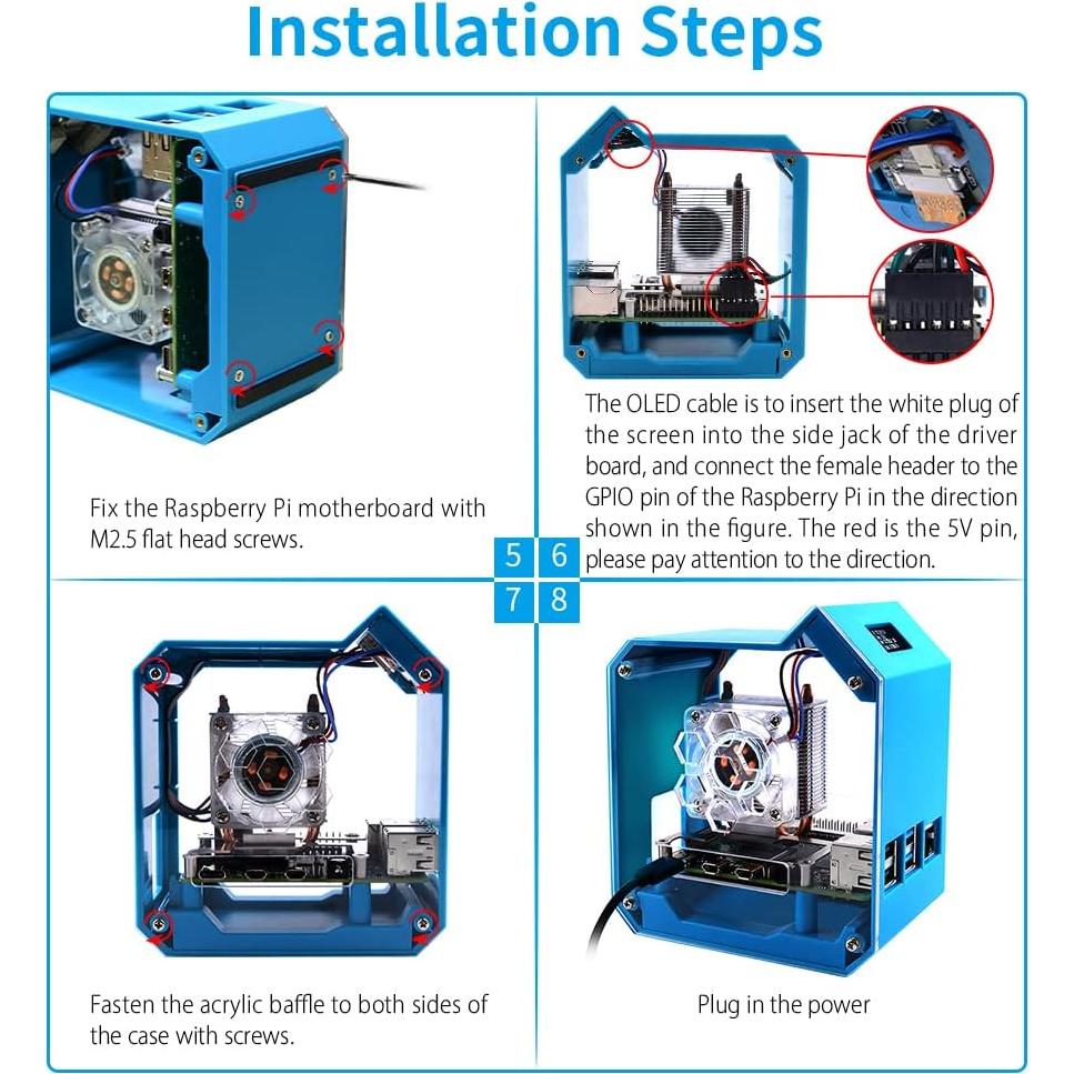 Kit Torre Mini GeeekPi con Fuente QC3.0 y Enfriador para Raspberry Pi 4