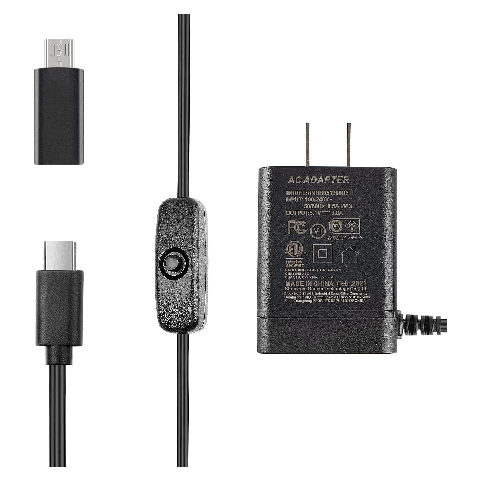 Fuente de Alimentación USB-C 5.1V 3A Smraza para Raspberry Pi 4