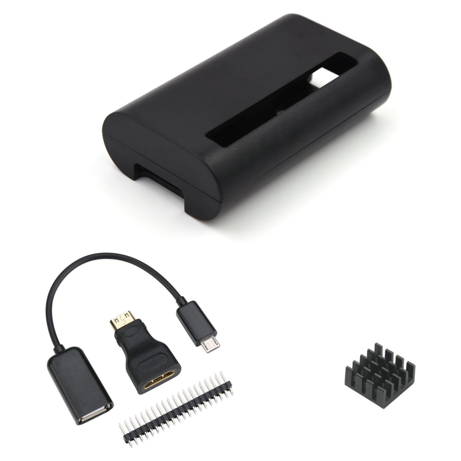 Caja ABS para Raspberry Pi Zero W con disipador y adaptador 3 en 1