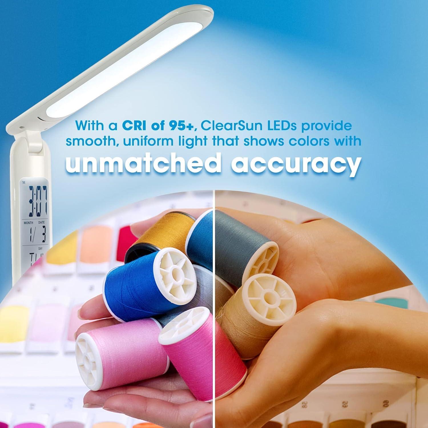 Lámpara de Tarea OttLite ClearSun LED Recargable 27-38 cm