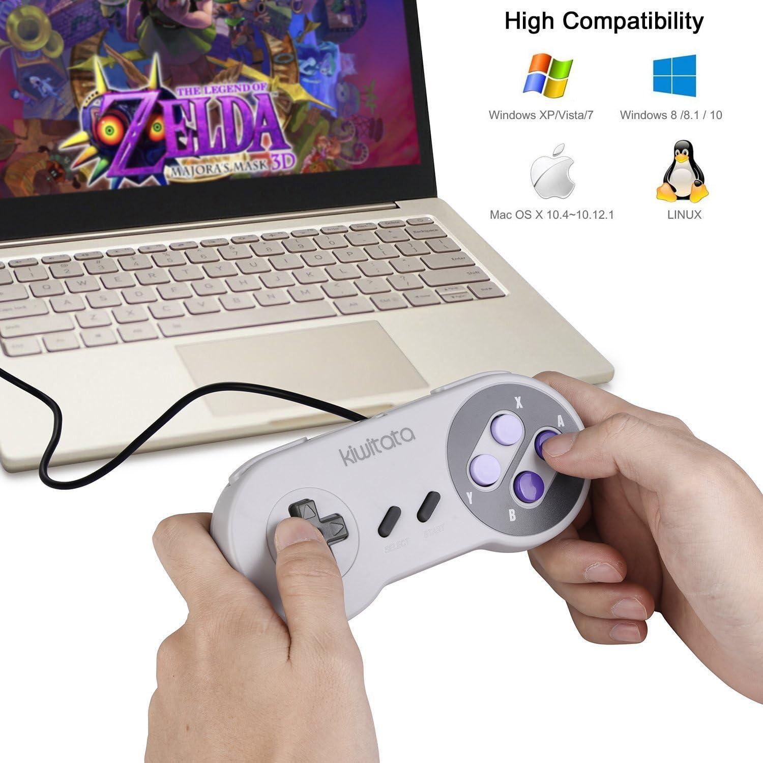 Controlador USB KIWITATA SNES 2X para Juegos Retro PC Mac