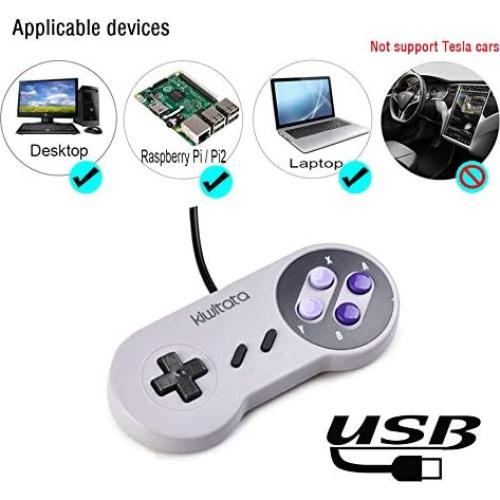 Controlador USB KIWITATA SNES 2X para Juegos Retro PC Mac