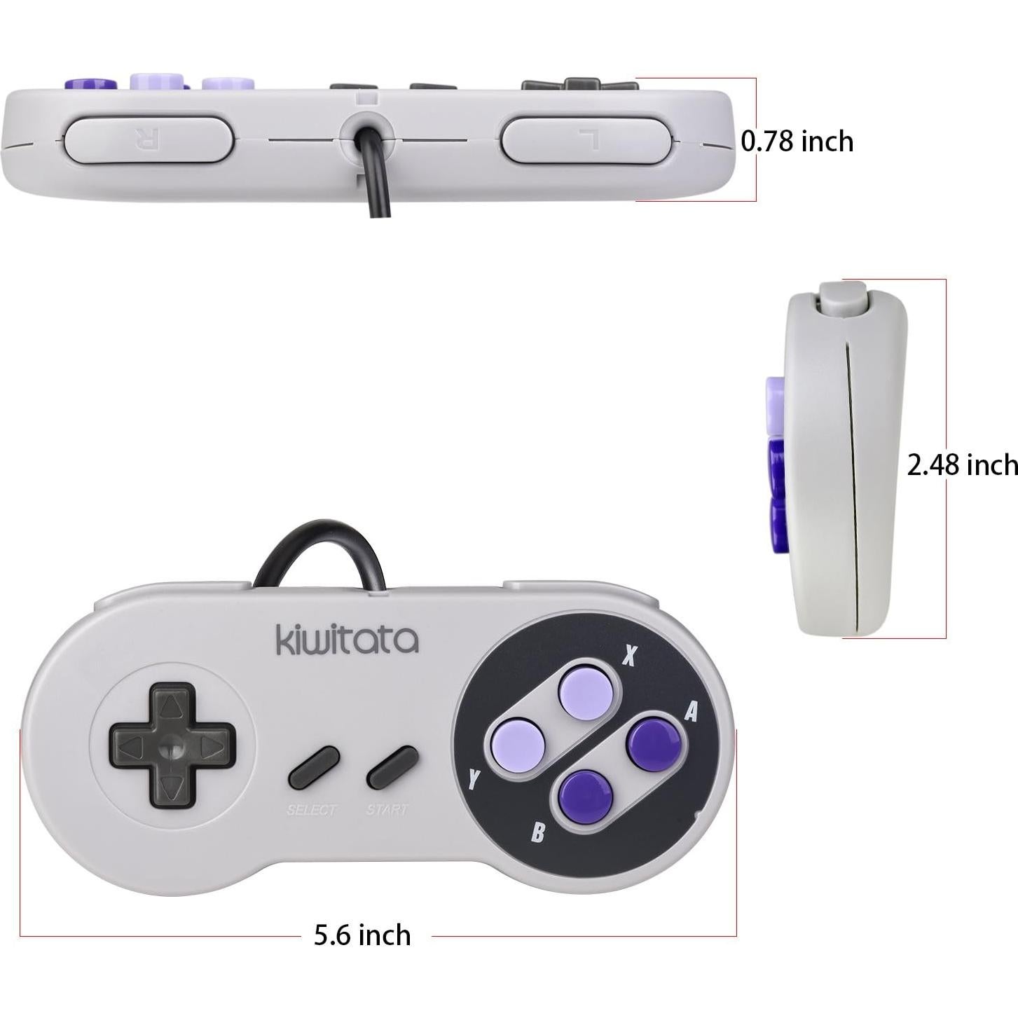 Controlador USB KIWITATA SNES 2X para Juegos Retro PC Mac