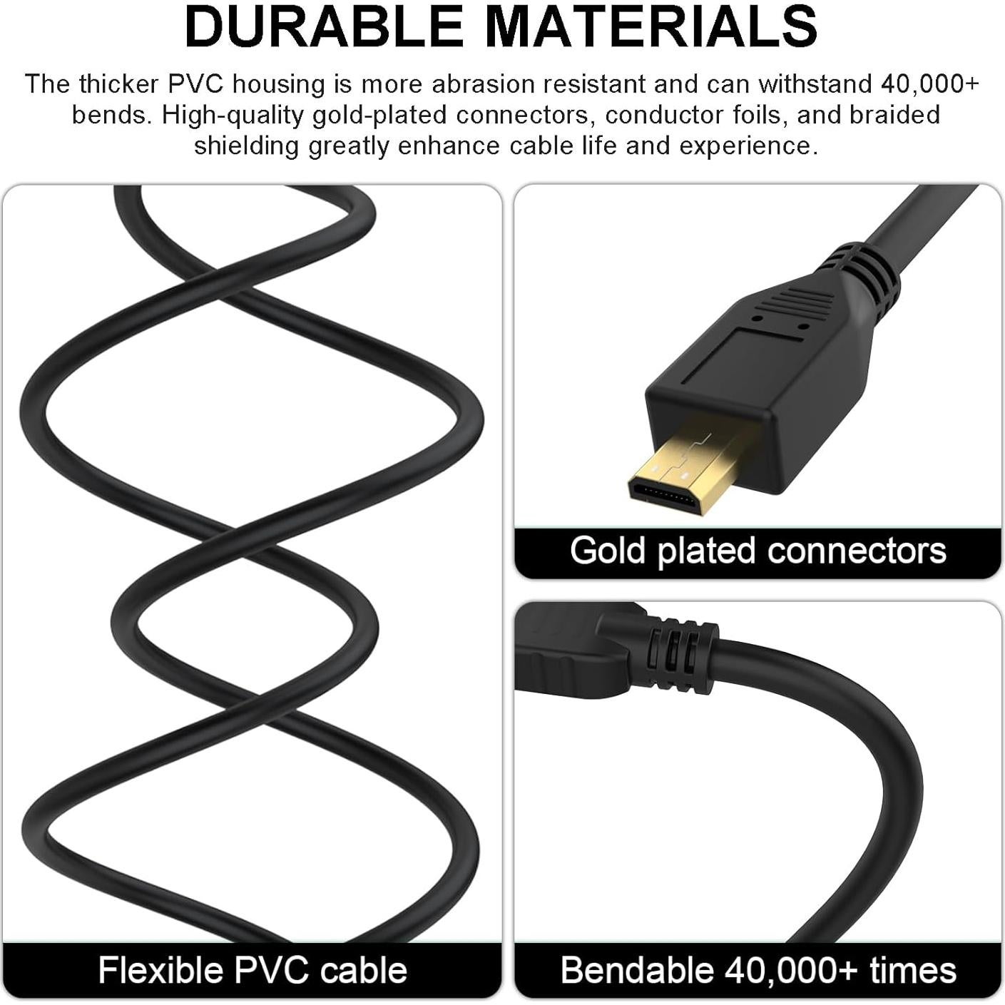 Cable Micro HDMI a HDMI 8K Zosvoses 1.5m Compatible GoPro