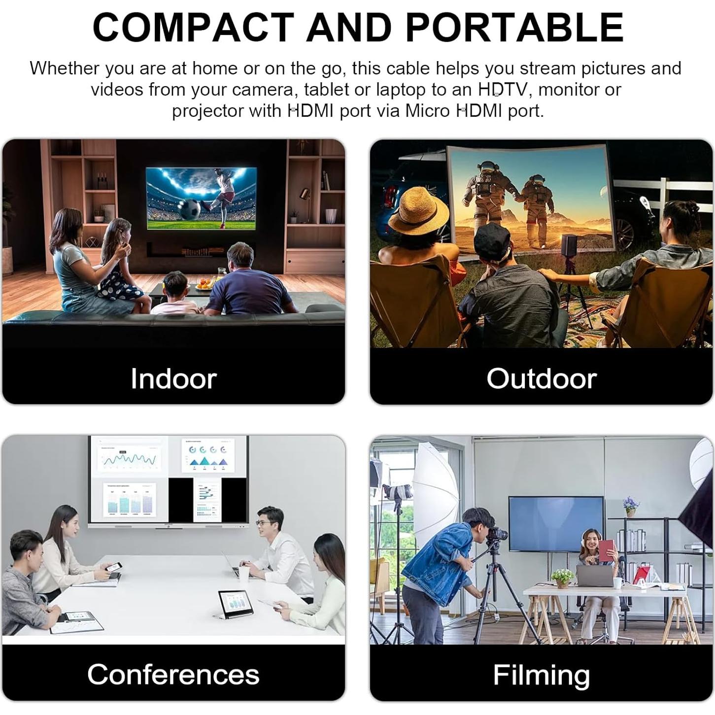 Cable Micro HDMI a HDMI 8K Zosvoses 1.5m Compatible GoPro