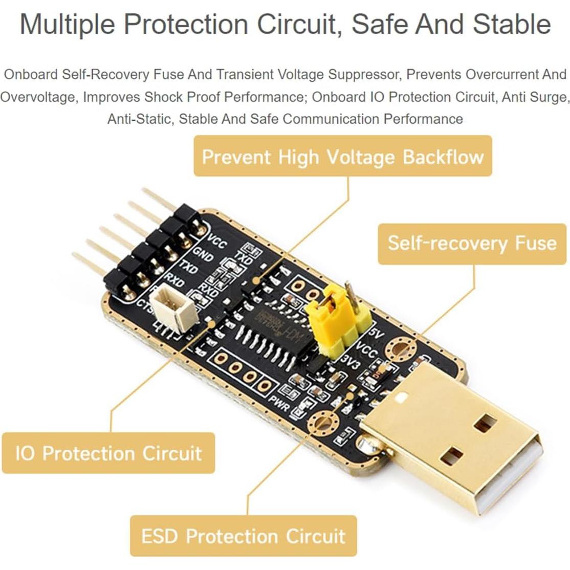 Módulo Depurador USB a UART Wonrabai para Raspberry Pi 5