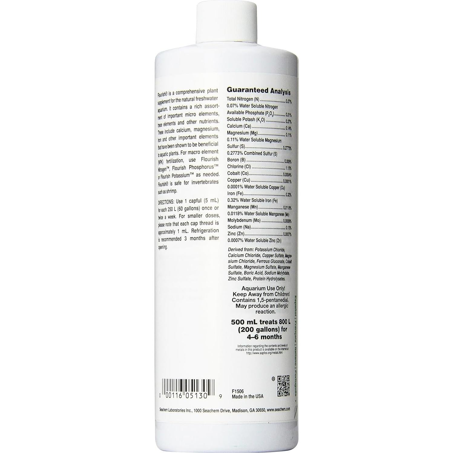 Suplemento para Plantas Acuáticas Seachem Flourish 500 ml