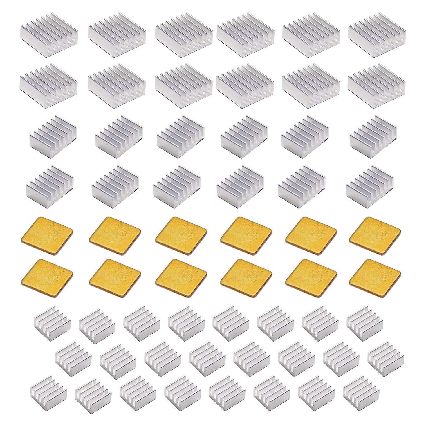 Kit 60 PCS Disipadores de Calor Aluminio y Cobre Raspberry Pi