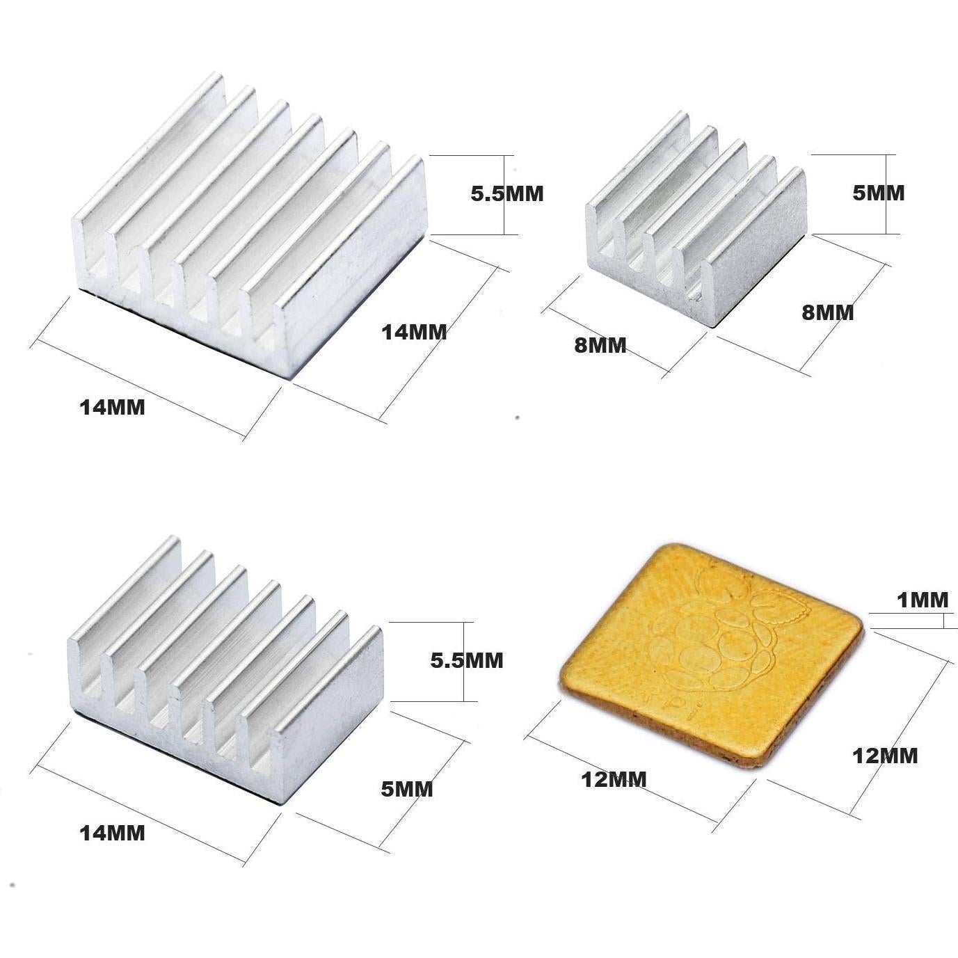 Kit 60 PCS Disipadores de Calor Aluminio y Cobre Raspberry Pi