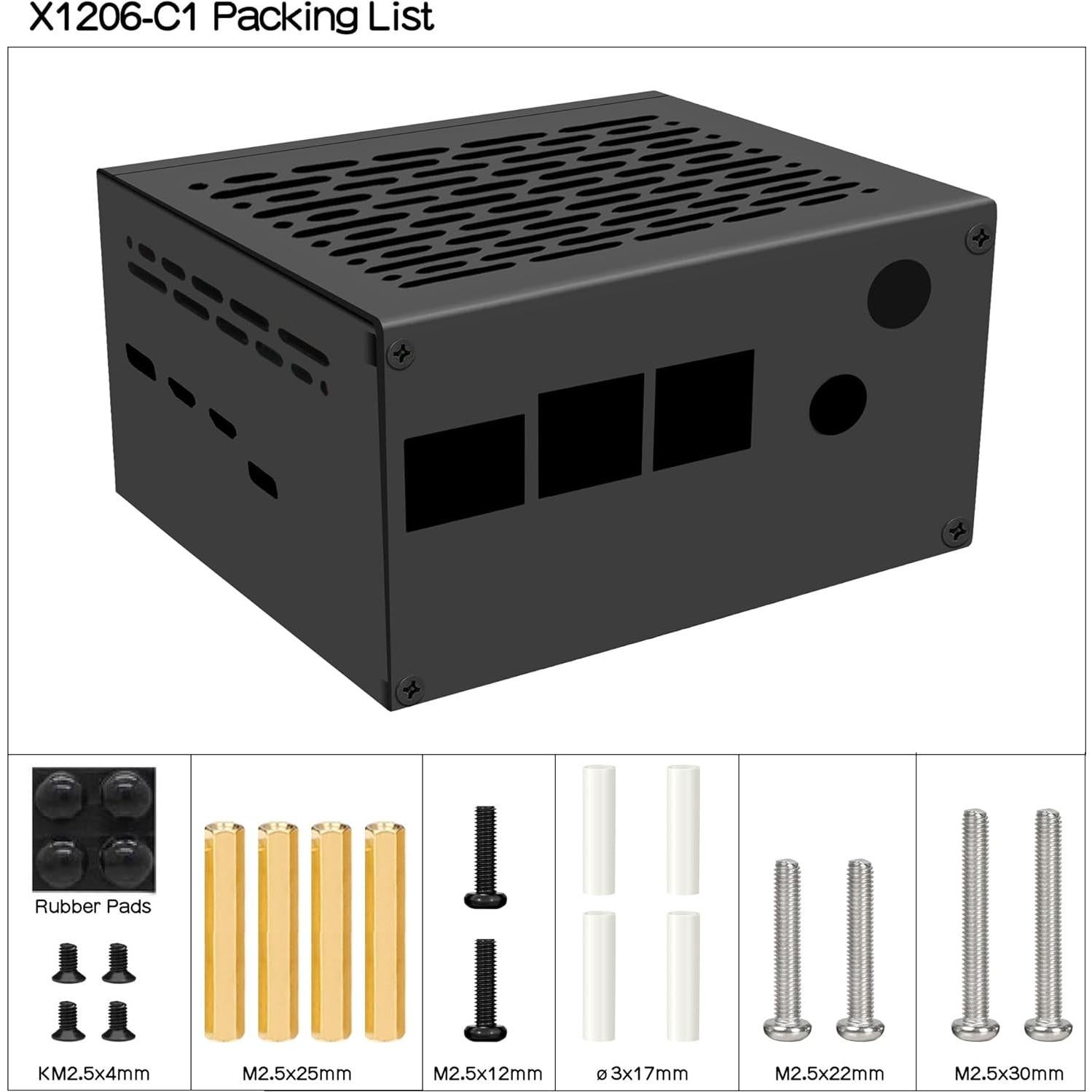 Caja de Metal Geekworm X1206-C1 para Raspberry Pi 5 con UPS