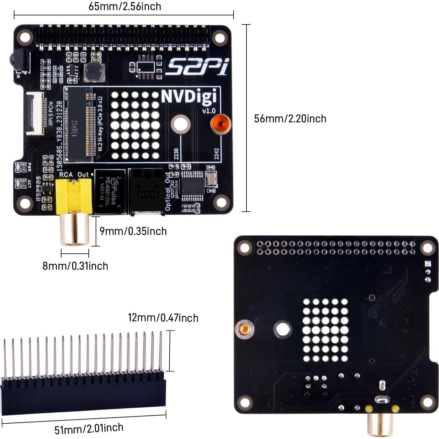 Placa de Expansión GeeekPi NVDigi para Raspberry Pi 5 HiFi Digi