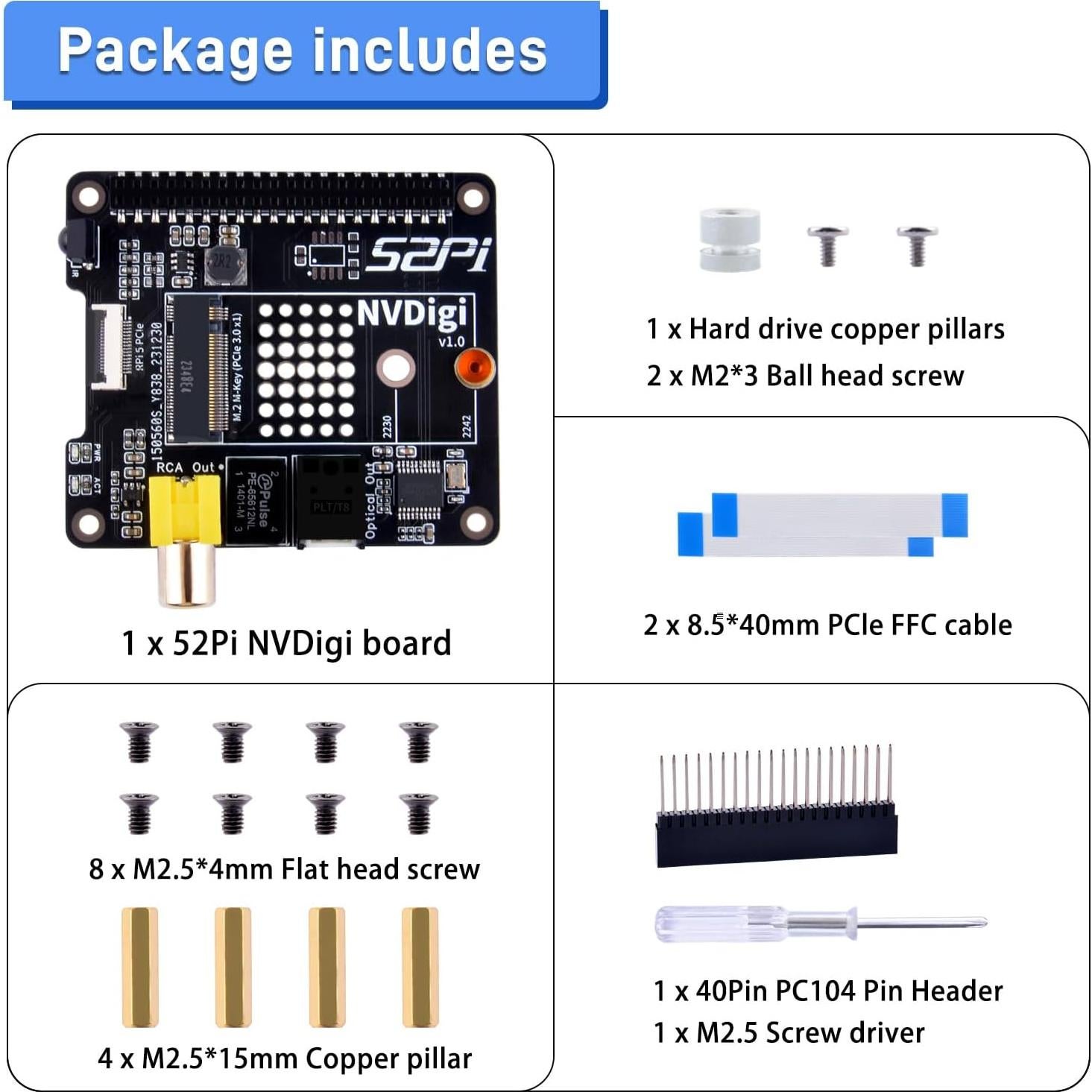 Placa de Expansión GeeekPi NVDigi para Raspberry Pi 5 HiFi Digi