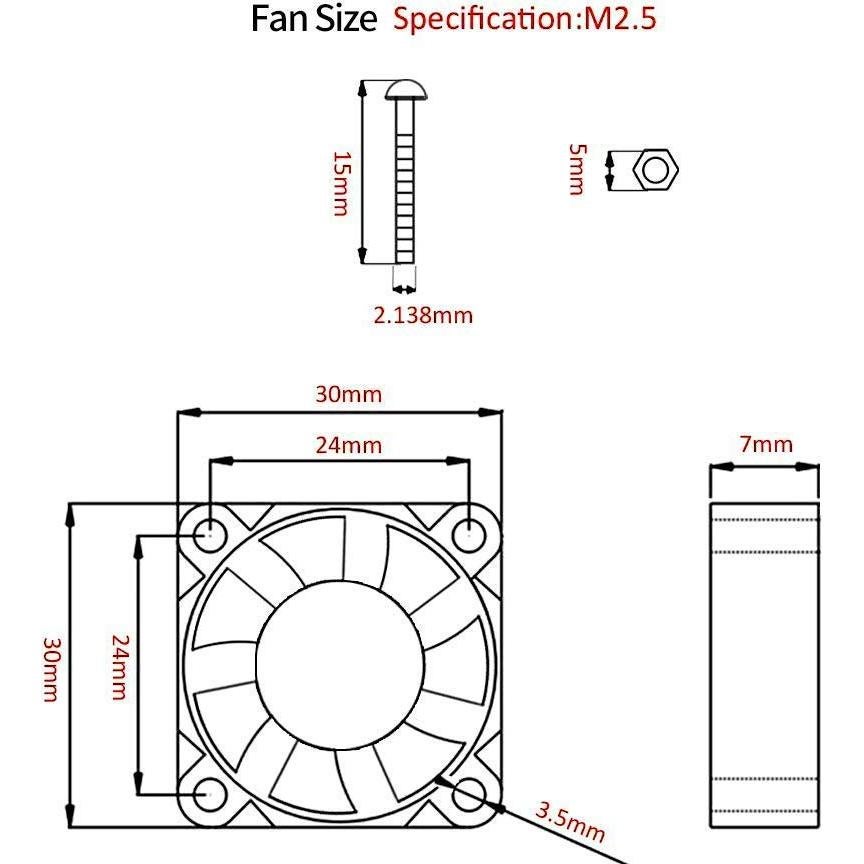 Ventilador de Enfriamiento Raspberry Pi AOICRIE 8 Piezas 3.3V/5V