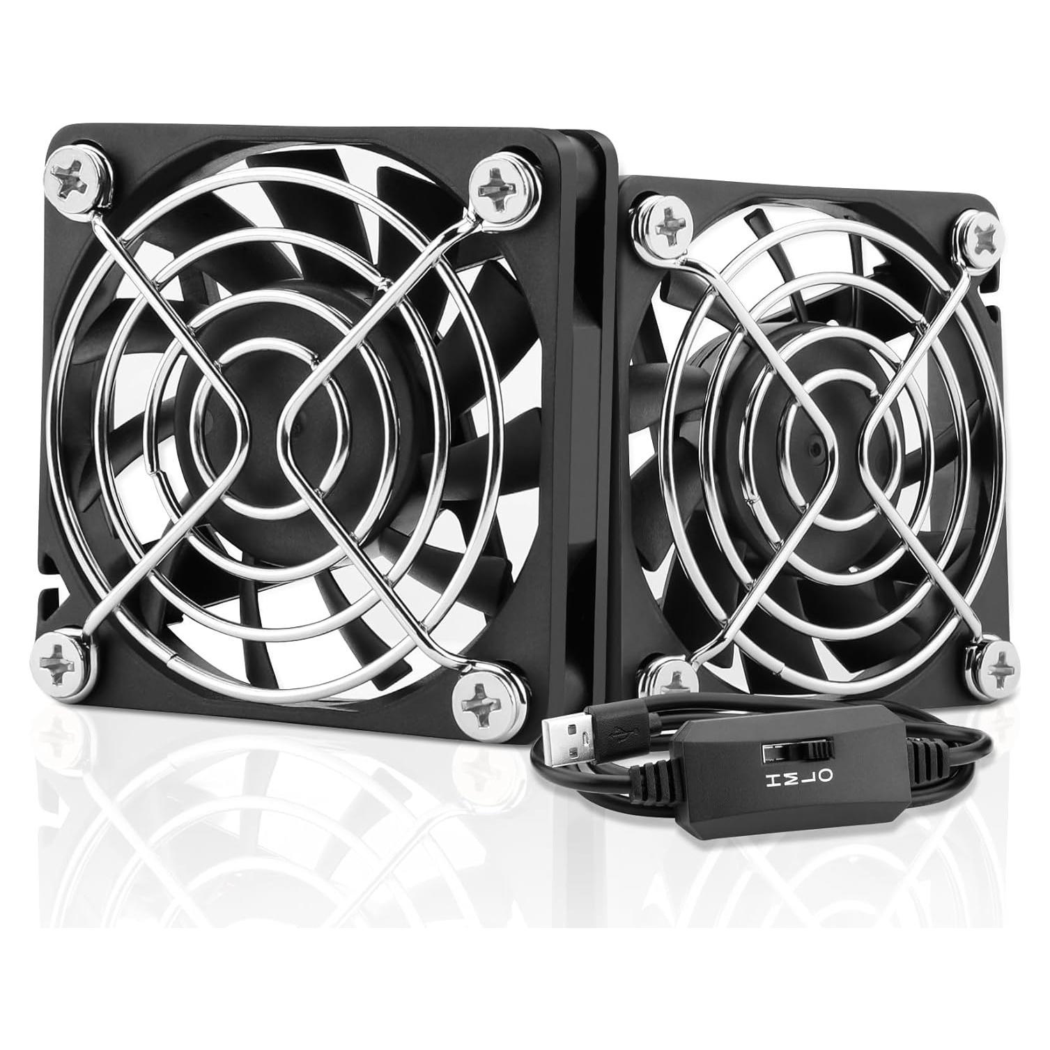 Ventilador de Enfriamiento USB AmRunJe 60mm x2 5V para PC