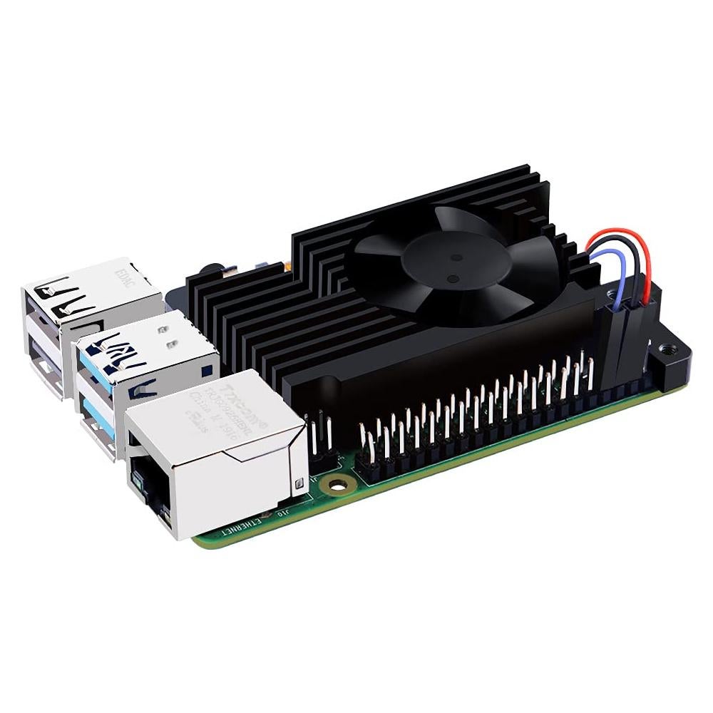 Disipador de Aluminio GeeekPi con Ventilador PWM para Raspberry Pi 4B