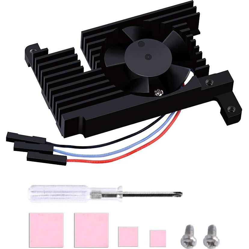 Disipador de Aluminio GeeekPi con Ventilador PWM para Raspberry Pi 4B