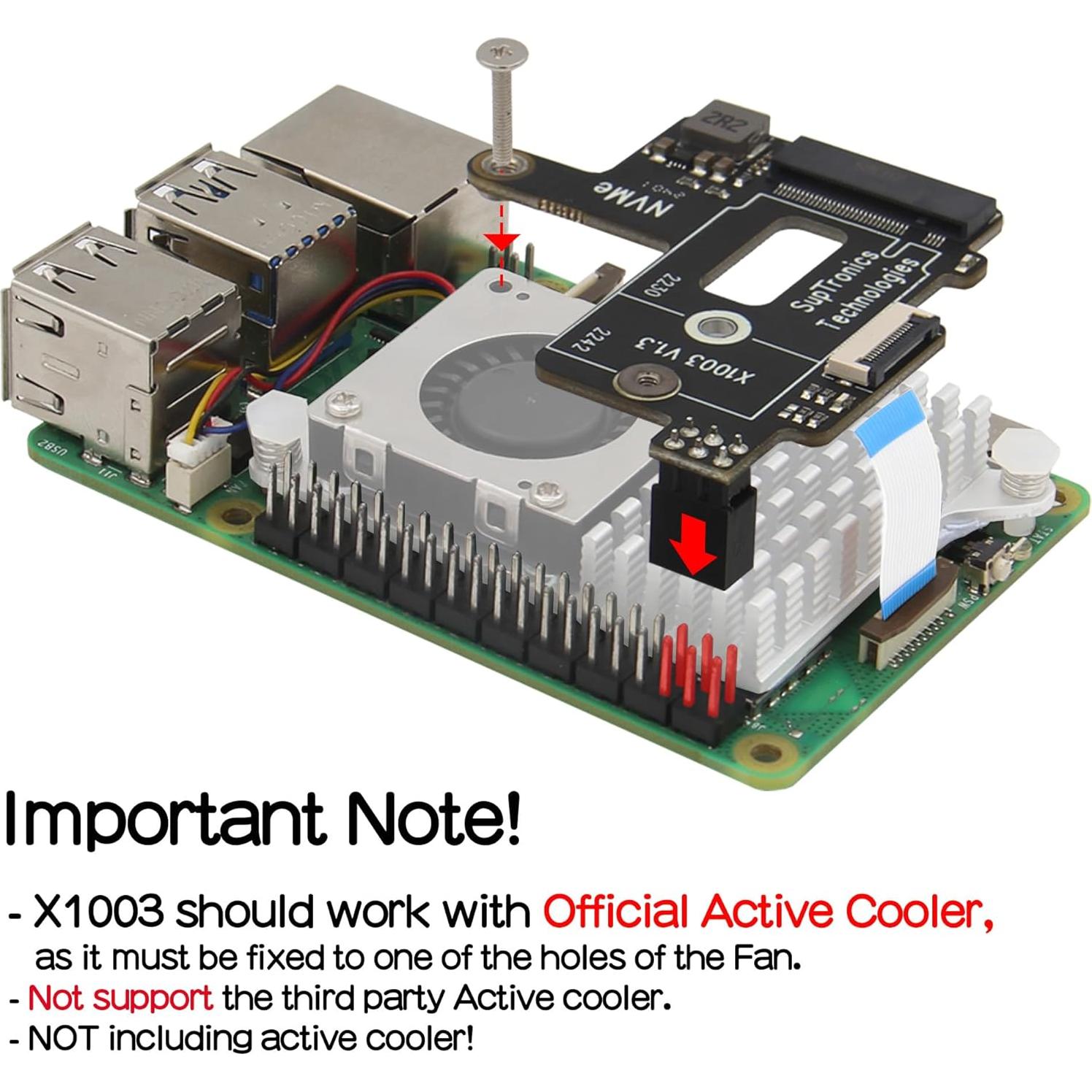 Geekworm X1003 PCIe a M.2 HAT para Raspberry Pi 5 - Soporte NVMe
