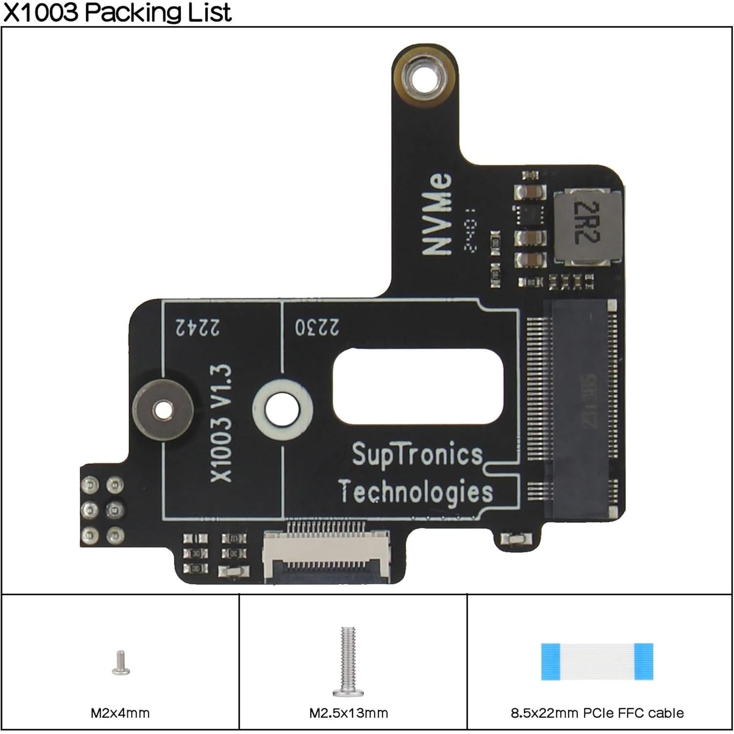 Geekworm X1003 PCIe a M.2 HAT para Raspberry Pi 5 - Soporte NVMe