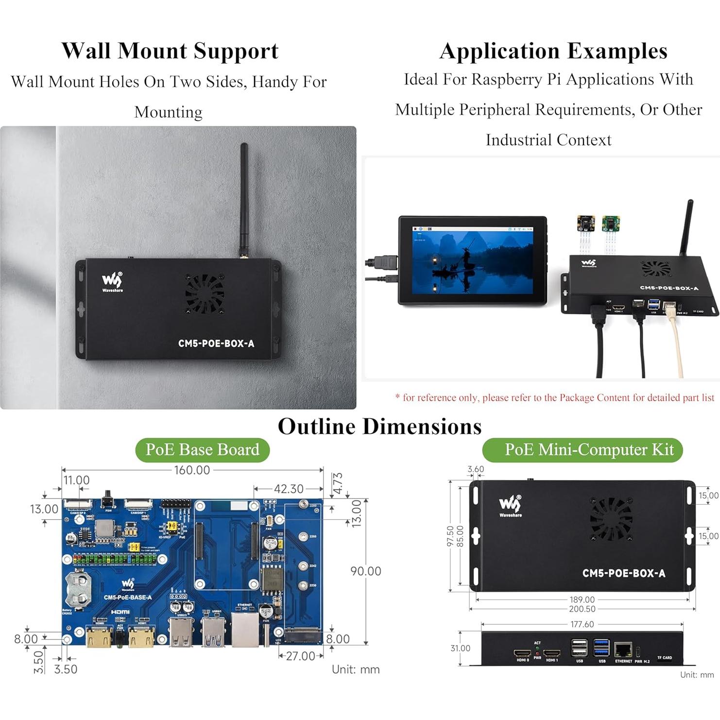 Kit Compute Module 5 Wonrabai con Placa IO y PoE, Ventilador